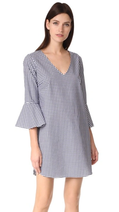 Amanda Uprichard Elodie Dress In Navy Gingham