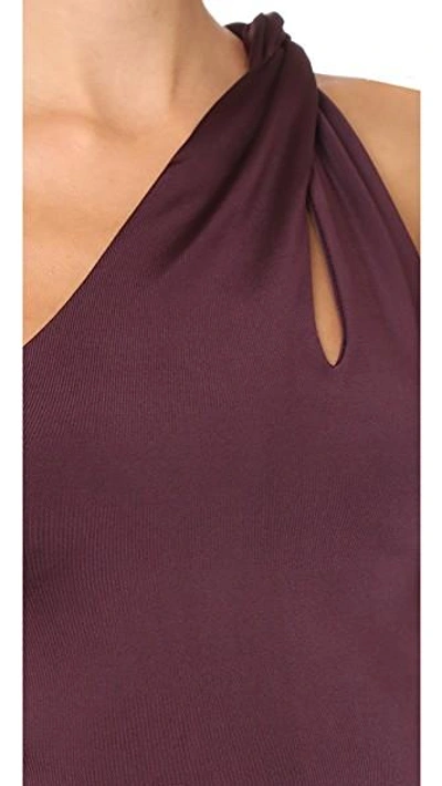 Shop Cushnie Et Ochs One Shoulder Dress With Twisted Strap In Currant