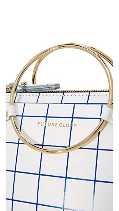 Shop Future Glory Margaux Mini Grid Bag In White/blue