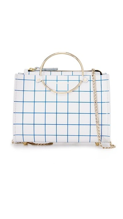 Future Glory Margaux Mini Grid Bag In White/blue