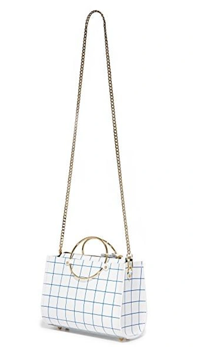 Shop Future Glory Margaux Mini Grid Bag In White/blue