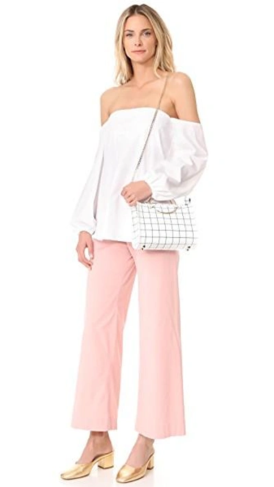 Shop Future Glory Margaux Mini Grid Bag In White/blue