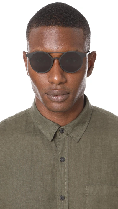 Shop Le Specs Demo Mode Sunglasses In Black Rubber/smoke Mono