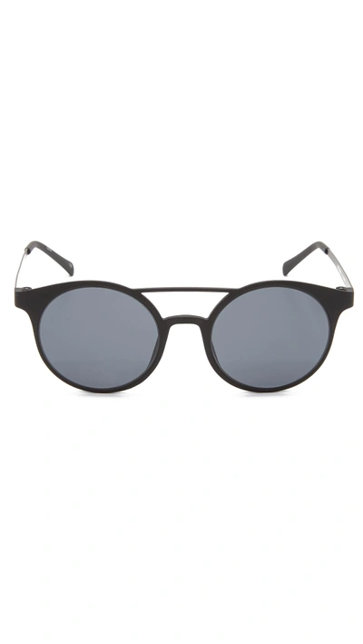 Shop Le Specs Demo Mode Sunglasses In Black Rubber/smoke Mono