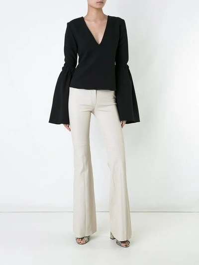 Shop Plein Sud Flared Trousers In Brown