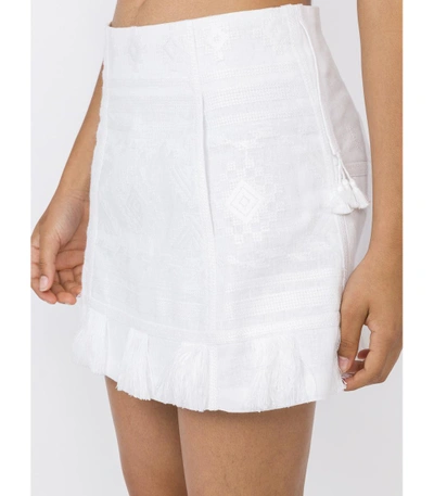 Shop Vita Kin White Croatia Embroidered Skirt