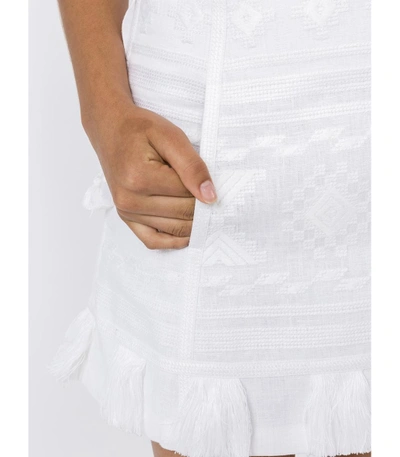 Shop Vita Kin White Croatia Embroidered Skirt