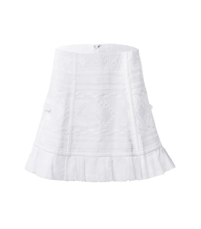 Shop Vita Kin White Croatia Embroidered Skirt