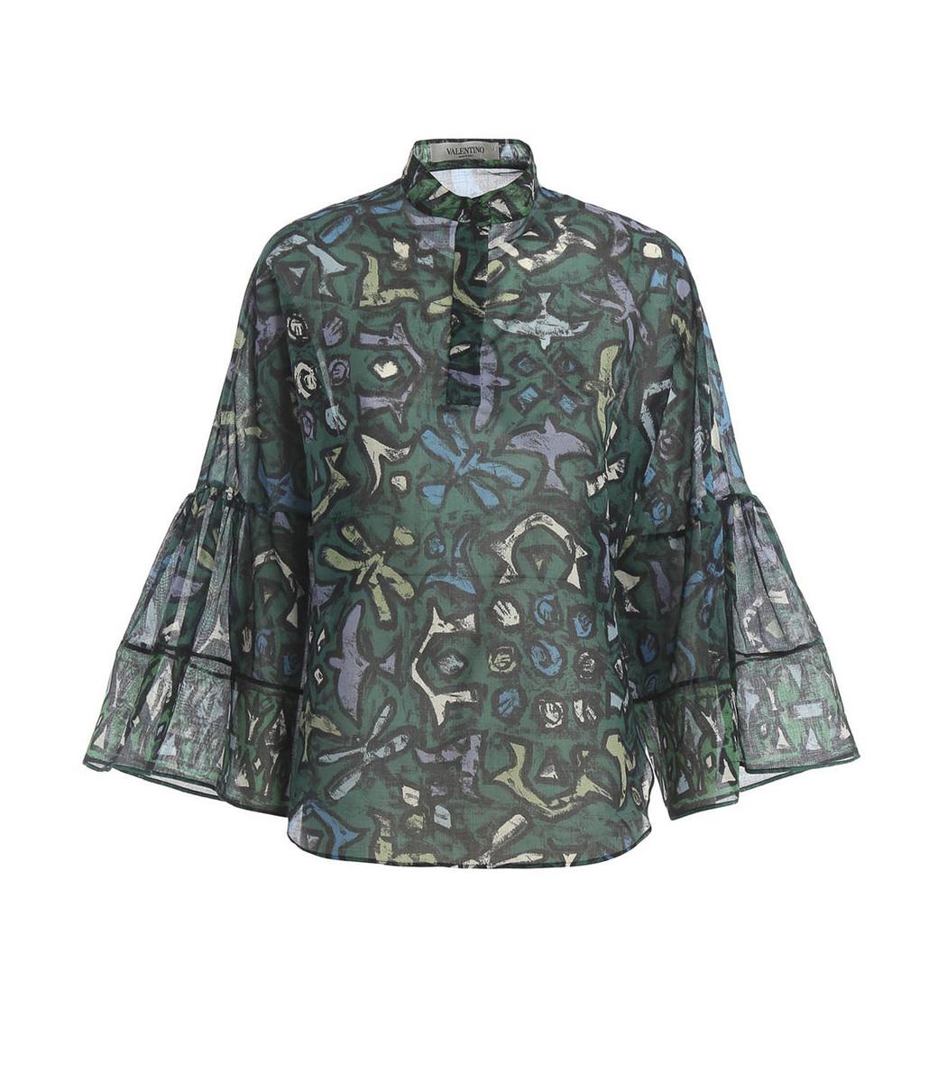 Valentino Green Abstract Print Blouse In Mmulticolor | ModeSens