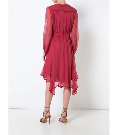 Shop Chloé Red Ruffle-hem Dress