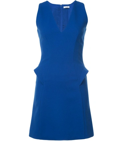 Shop Mugler Blue V-neck Shift Dress