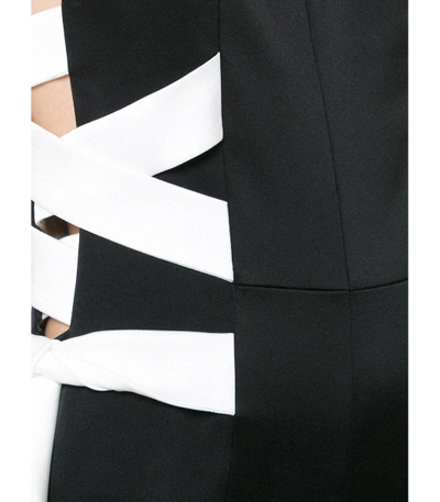 Shop Galvan Black & White Laced Jumpsuit In Black/white
