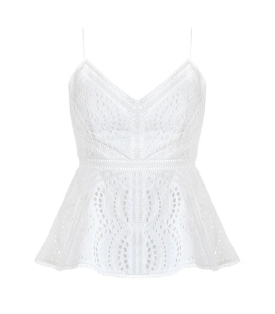 Shop Zimmermann Ivory Meridian Embroidered Cami