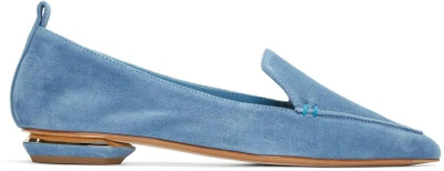 Shop Nicholas Kirkwood Blue Suede Beya Loafers