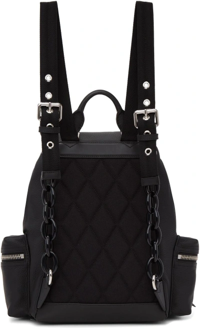 Shop Burberry Black Leather Rucksack