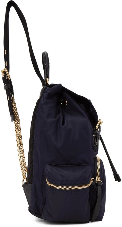 Shop Burberry Navy Medium Nylon Rucksack In Ink Blue