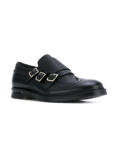 Shop Alexander Mcqueen Three Strap Monk Shoes In Black
