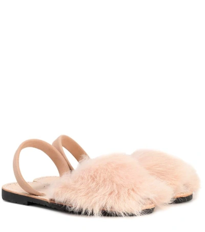 Shop Del Rio London Exclusive To Mytheresa.com - Classic Fur And Suede Sandals In Pink