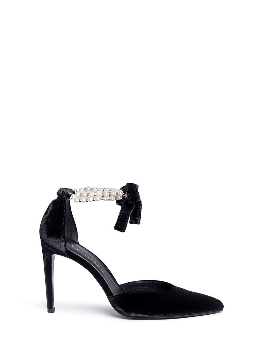 stuart weitzman shoes with pearls