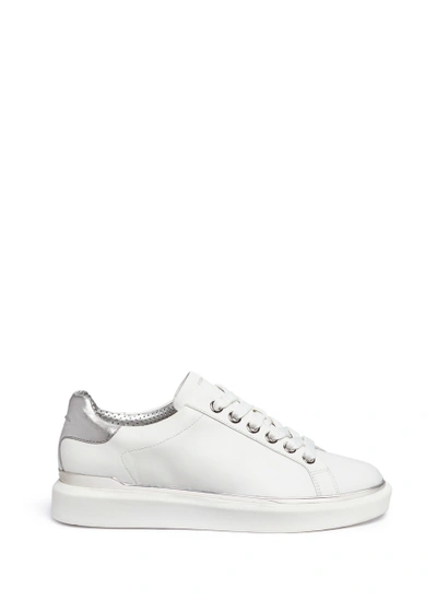 Michael Kors 'max' Metallic Counter Leather Sneakers In Ivory