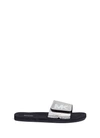 MICHAEL KORS 'MK' logo perforated mirror band slide sandals