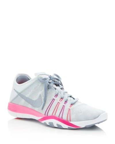 Shop Nike Free Tr 6 Lace Up Sneaker In Platinum/pink