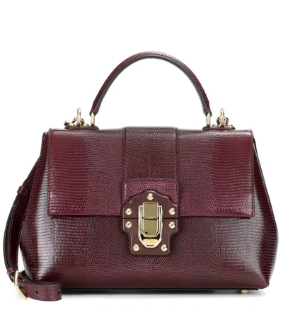 Shop Dolce & Gabbana Lucia Medium Leather Shoulder Bag In Purple