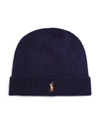 Polo Ralph Lauren Lux Merino Cuff Hat In Hunter Navy