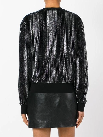 Shop Saint Laurent Metallic Pleated Sweater - Black