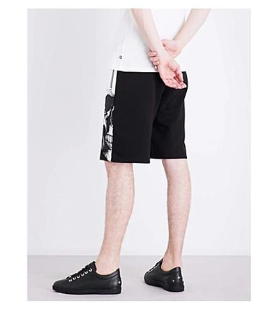 Shop Philipp Plein Okami Cotton-jersey Shorts In Black