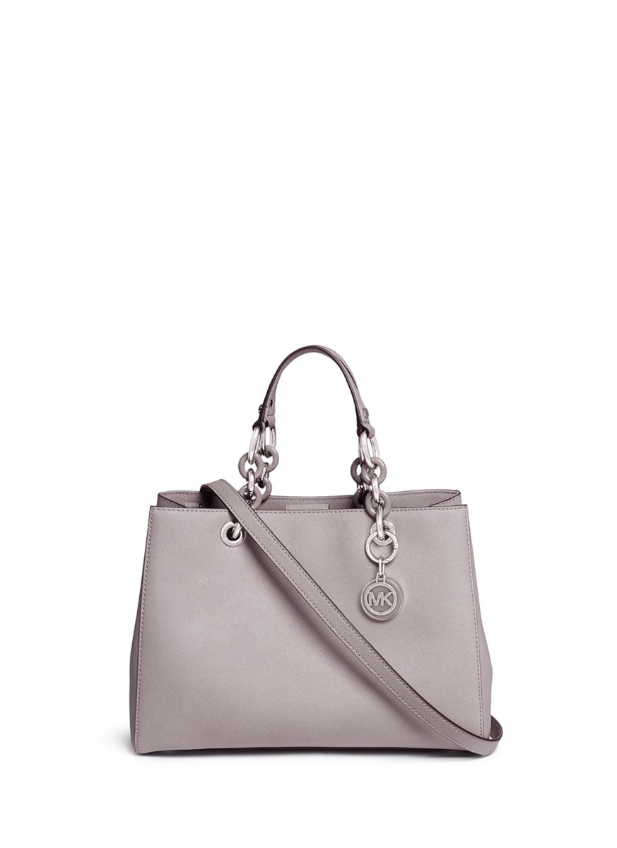 michael kors cynthia medium leather satchel