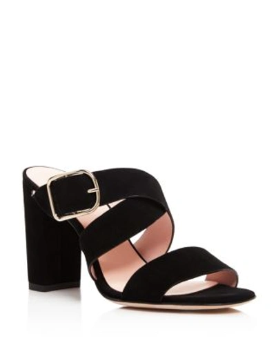 Shop Kate Spade New York Orchid High Heel Slide Sandals In Black/gold
