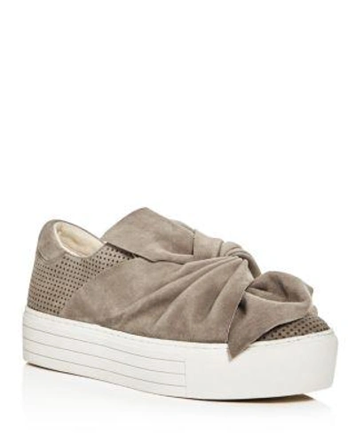 Kenneth Cole Aaron Knot Platform Slip-on Trainers In Elephant Grey
