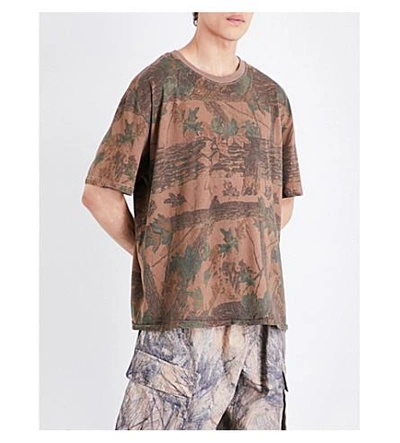 Shop Yeezy Season 4 Forest-print Cotton-jersey T-shirt In Cpn45