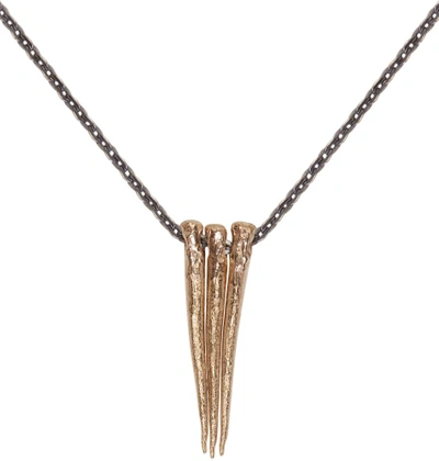 Shop Pearls Before Swine Gold Triple Thorn Necklace In 14k Yellow Gold