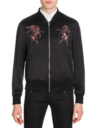 Shop Alexander Mcqueen Silk Floral Jacket In Black