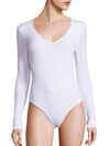 ATM ANTHONY THOMAS MELILLO Solid V-Neck Bodysuit