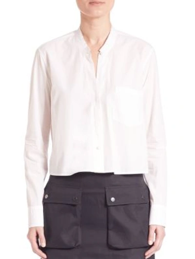 Helmut Lang Cotton Crop Shirt In Off White