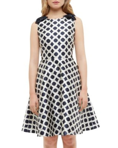 Ted Baker Blushing Rose Geo Dress In Navy