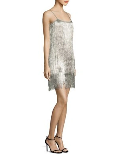 Rachel Zoe Wick Metallic Fringed Camisole In Platinum