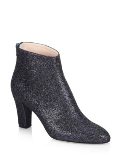 Sjp By Sarah Jessica Parker Minnie 75mm Sparkle Glitter Almond-toe Booties In Gray