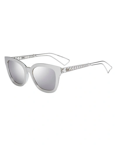 Dior Ama Caged Mirrored Sunglasses In Silver