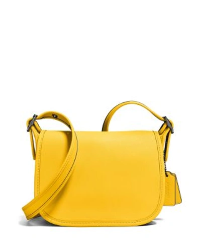 Coach Saddle Bag 18 In Glovetanned Leather In Yellow/gunmetal