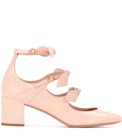 Shop Chloé Mike Leather Mary Jane Pumps In Cemeet Piek