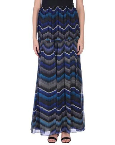 Shop Diane Von Furstenberg Long Skirts In Dark Blue