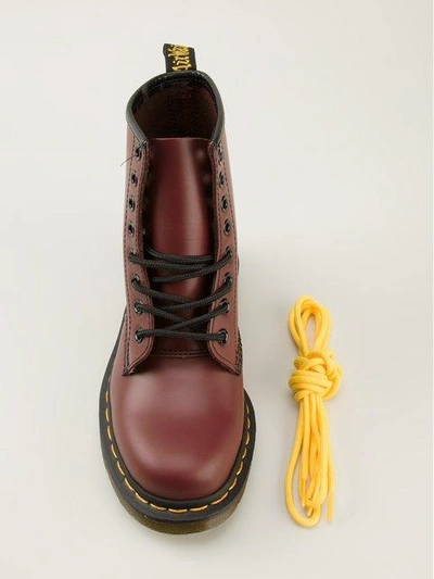 Shop Gucci Lace Up Boot In Red