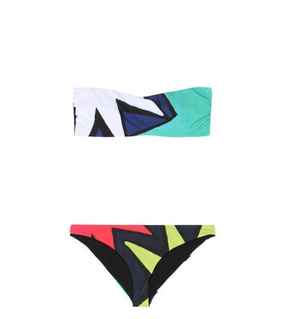 Mara Hoffman Tie Back Bandeau Bikini Set In Multicoloured