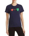 Comme Des Garçons Play Printed Heart T-shirt In Navy