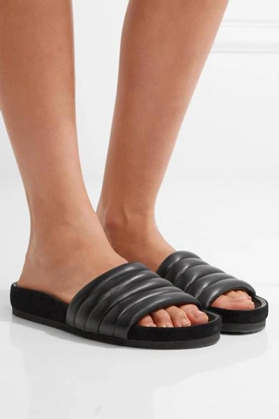 Shop Isabel Marant Hellea Quilted Leather Slides