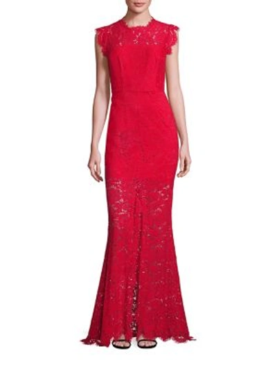 Shop Rachel Zoe Estelle Lace Gown In Rouge